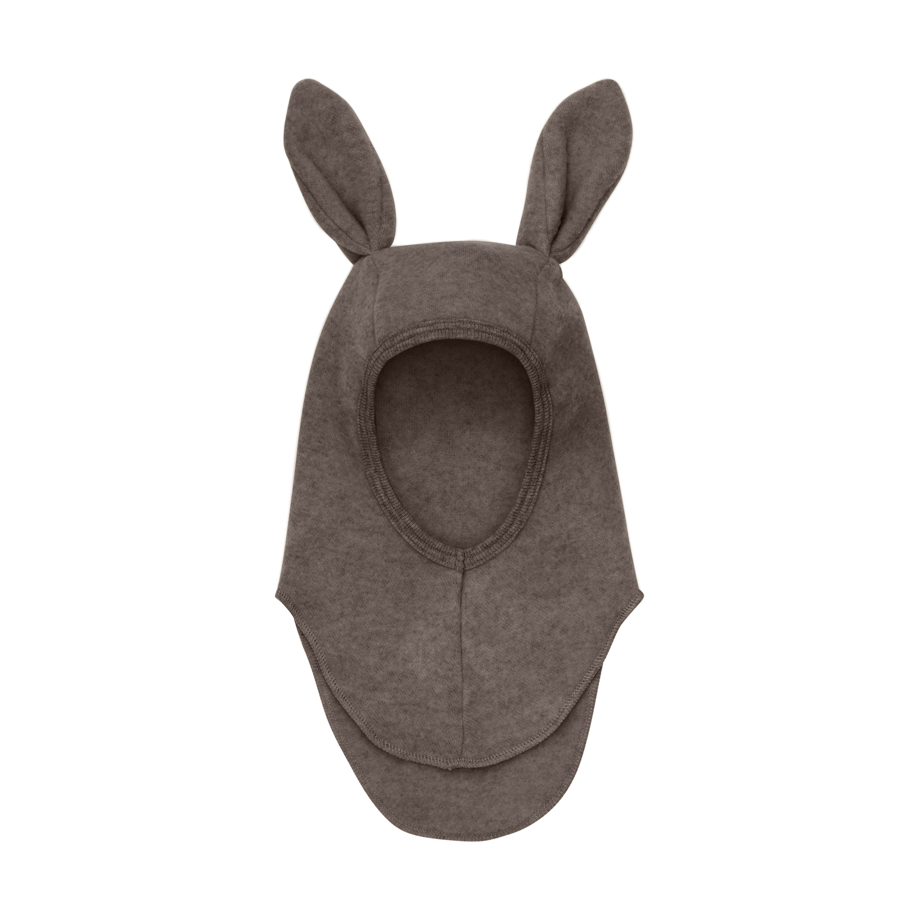 Ull balaclava med kaninører, brownmelange