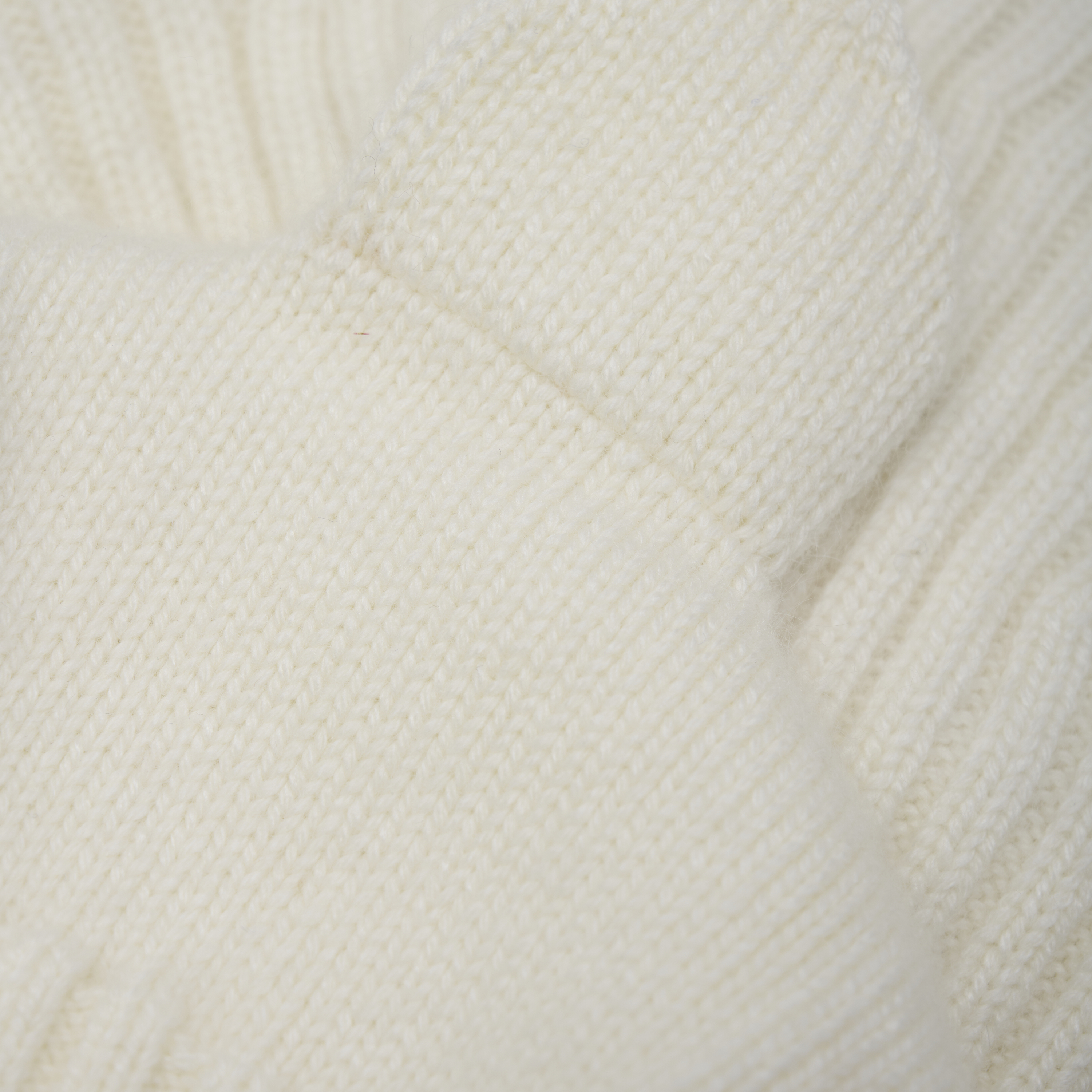 Huttelihut ull balaclava med ører, offwhite