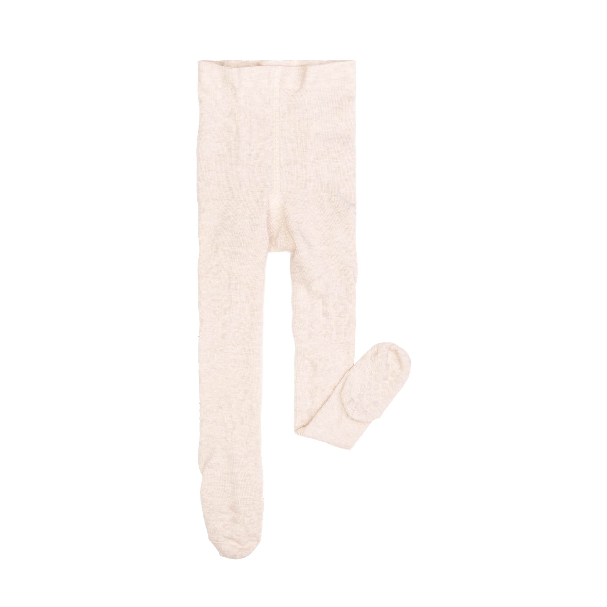 Lys beige babytights med anti-skli såler.