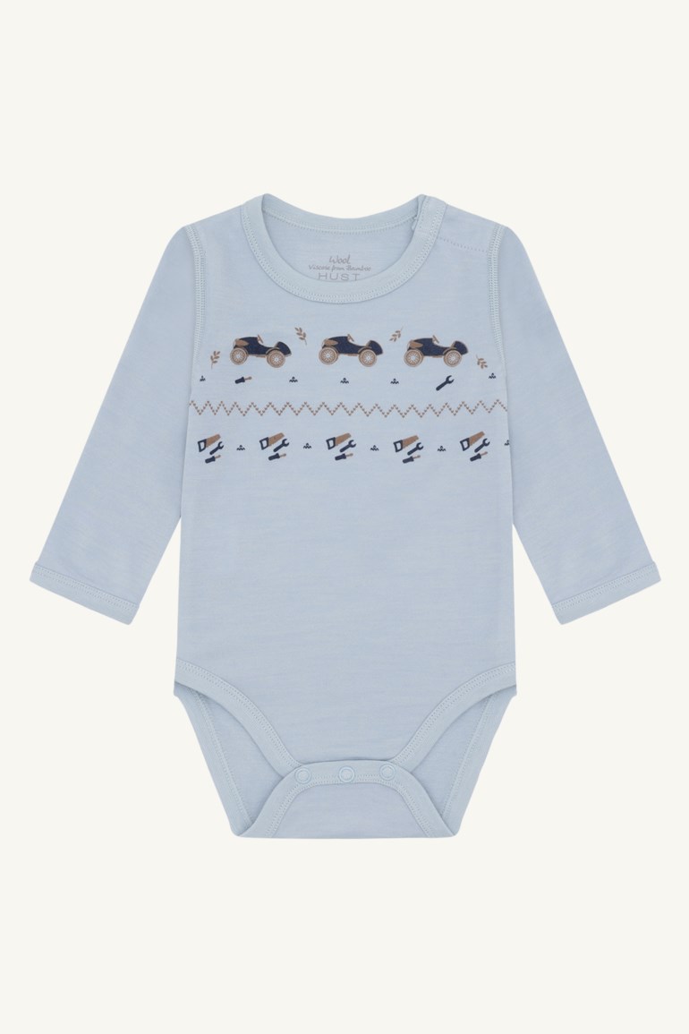 Hust & Claire Baloo body i ull/bambus Blå - 11045139-Baby Blue-56 cm - 1
