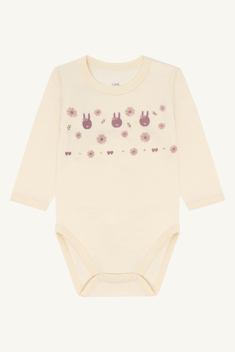 Hust & Claire Baloo body i ull/bambus Hvit - 11045139-Offwhite-56 cm - 1