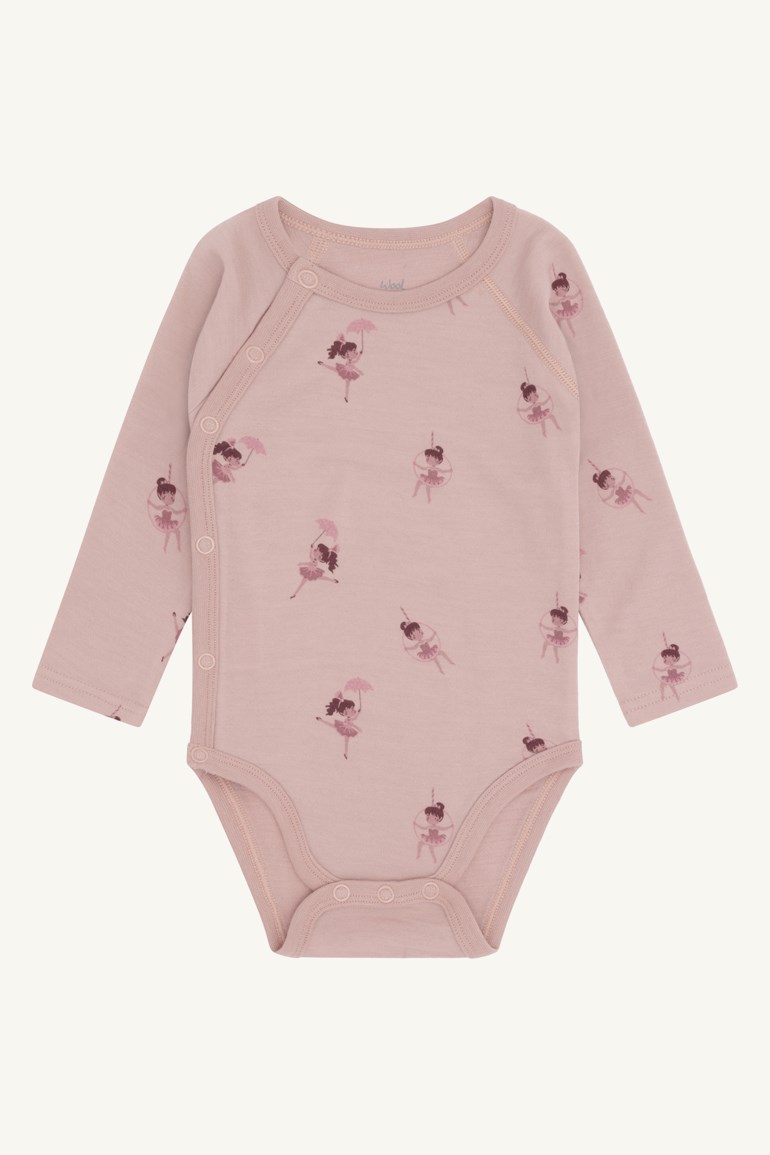 Hust & Claire Baloo omslagsbody i ull/bambus Rosa - 11045150-adoberose-44 cm - 1