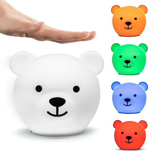 Zazu Bor the Bear nattlampe, white