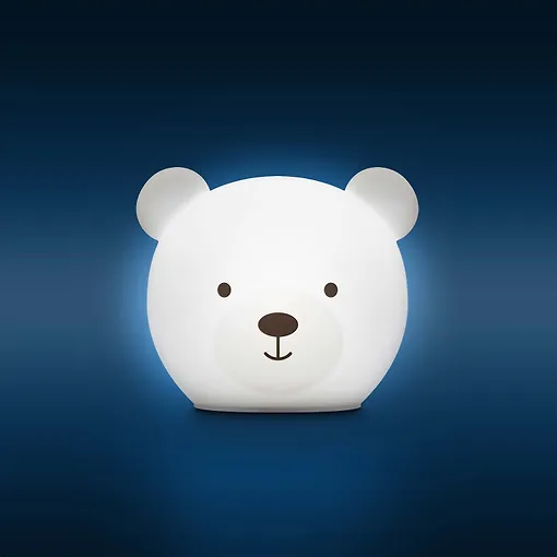 Zazu Bor the Bear nattlampe, white