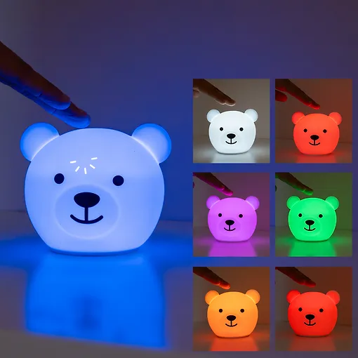 Zazu Bor the Bear nattlampe, white