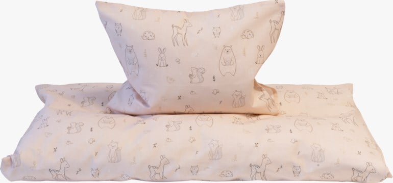 Sengesett Dyr i skogen Rosa - 11045360-Pink-65x80cm - 1