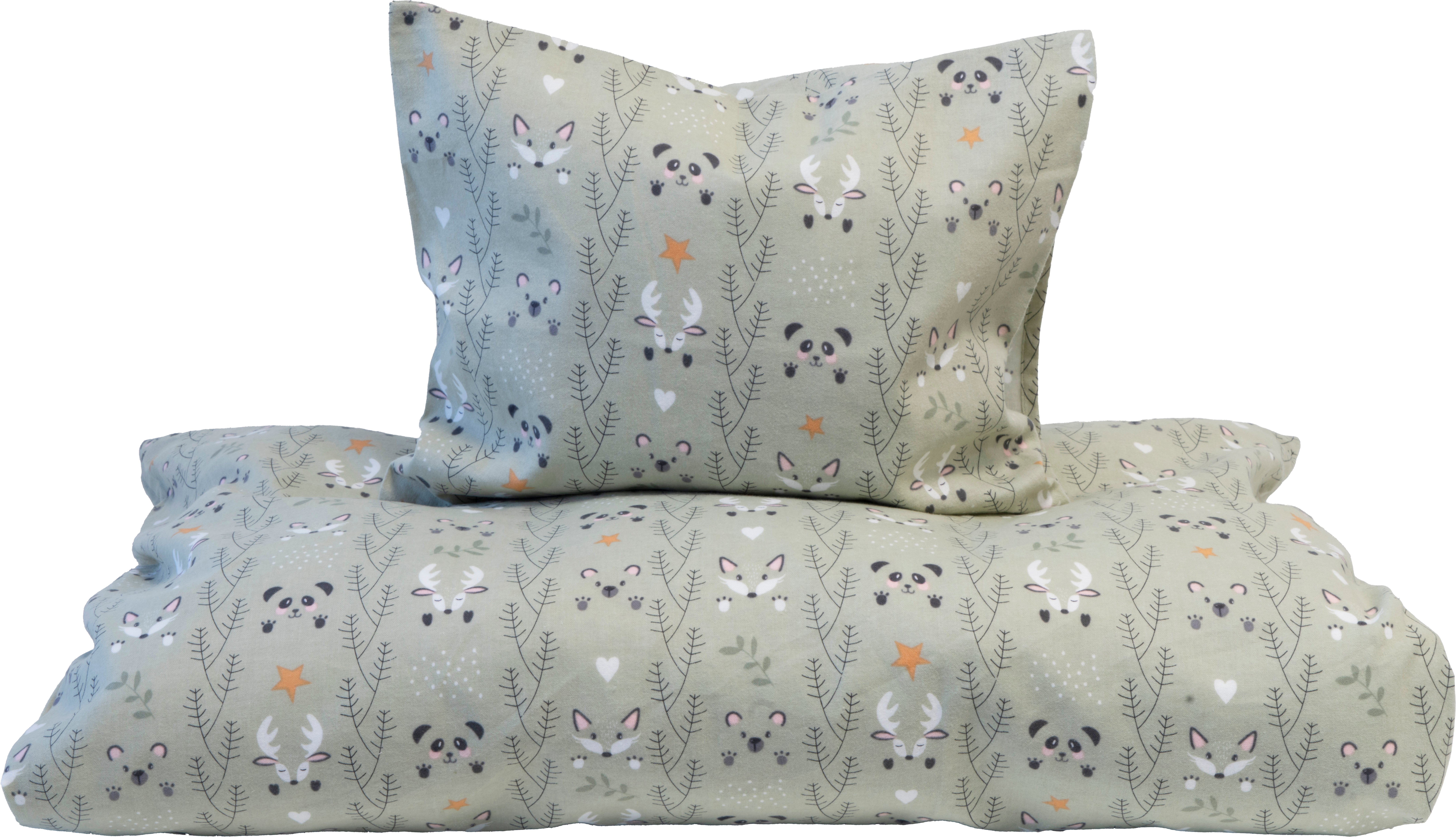 Sengesett Poter i skogen Grønn - 11045367-Green-65x80cm - 1