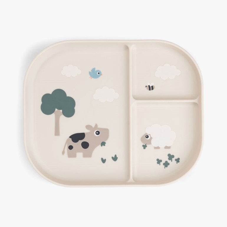 Foodie matplate – Inndelt tallerken med sklisikker bunn Beige - 11045484-Sand-One Size - 1