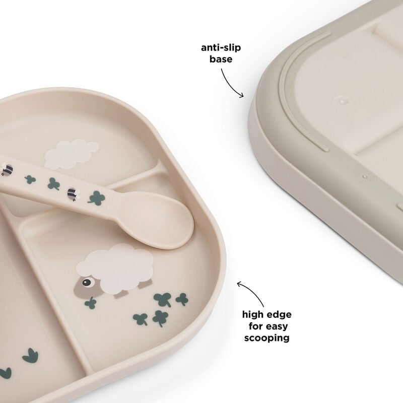 Foodie matplate – Inndelt tallerken med sklisikker bunn, tinyfarmsand