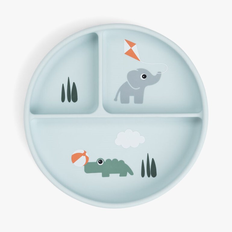 Barntallerken med sugekopp Blå - 11045487-Blue-One Size - 1