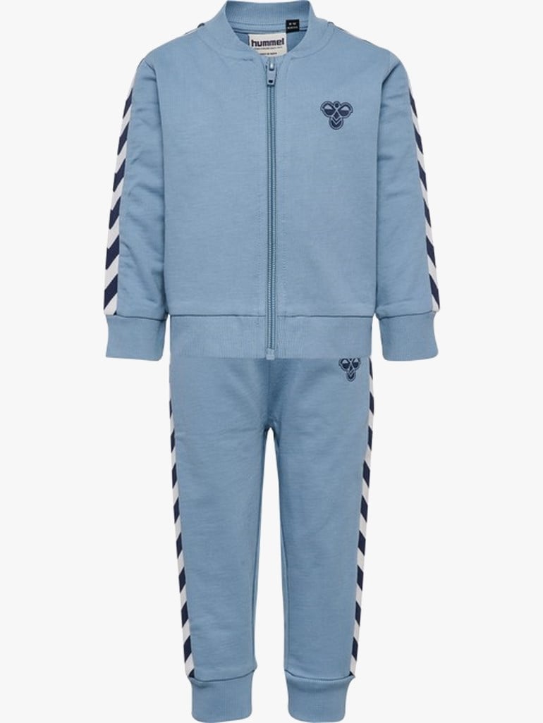 Mini chevron joggesett Blå - 11045609-FadedDenim-80 cm - 1