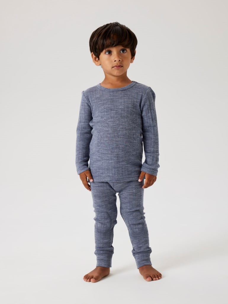 Wang ull legging solid Blå - 11046855-FolkstoGra-98 cm - 1