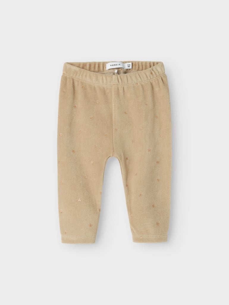 Name It Norah velur leggings Brun - 11046979-Island Fos-50 cm - 1