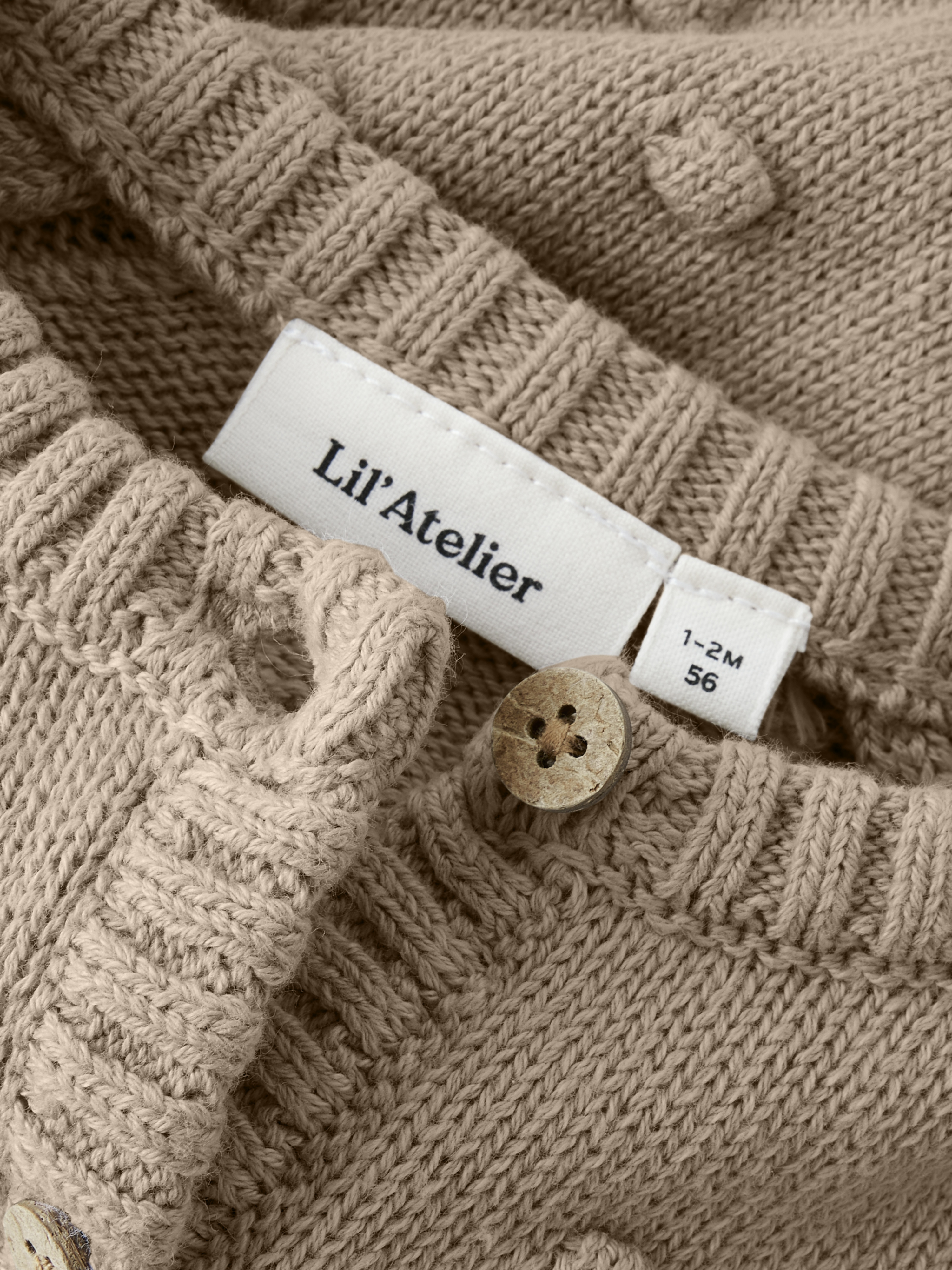 Lil Atelier Gable strikket cardigan, oxfordtan