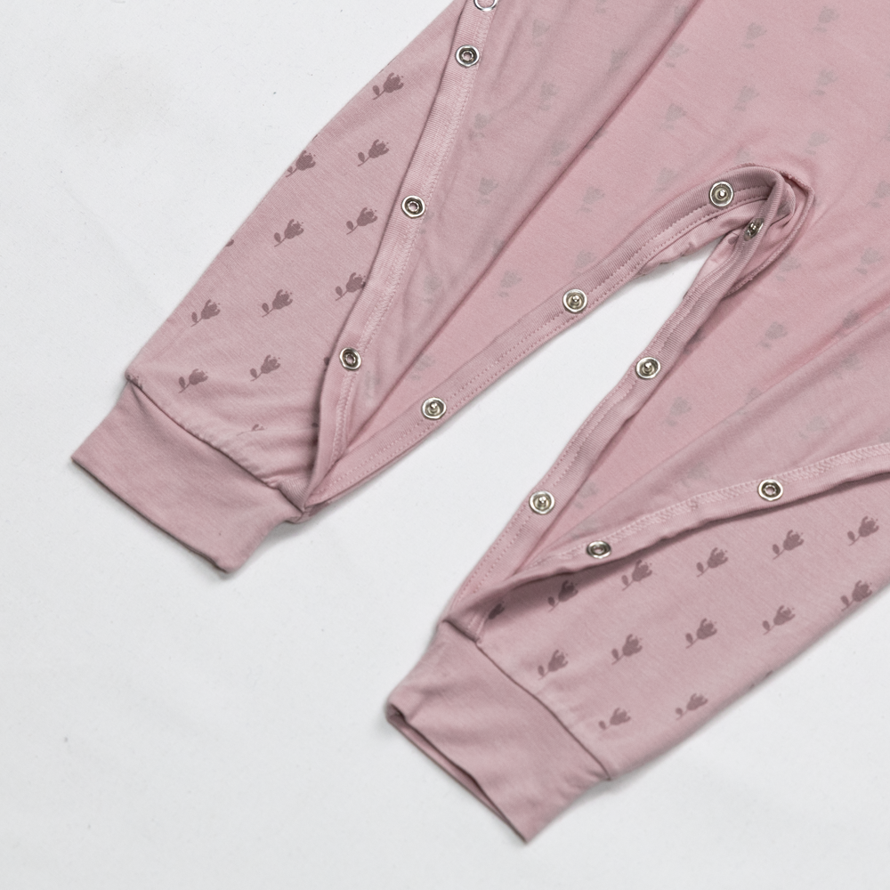 Linne bambus heldress, blush