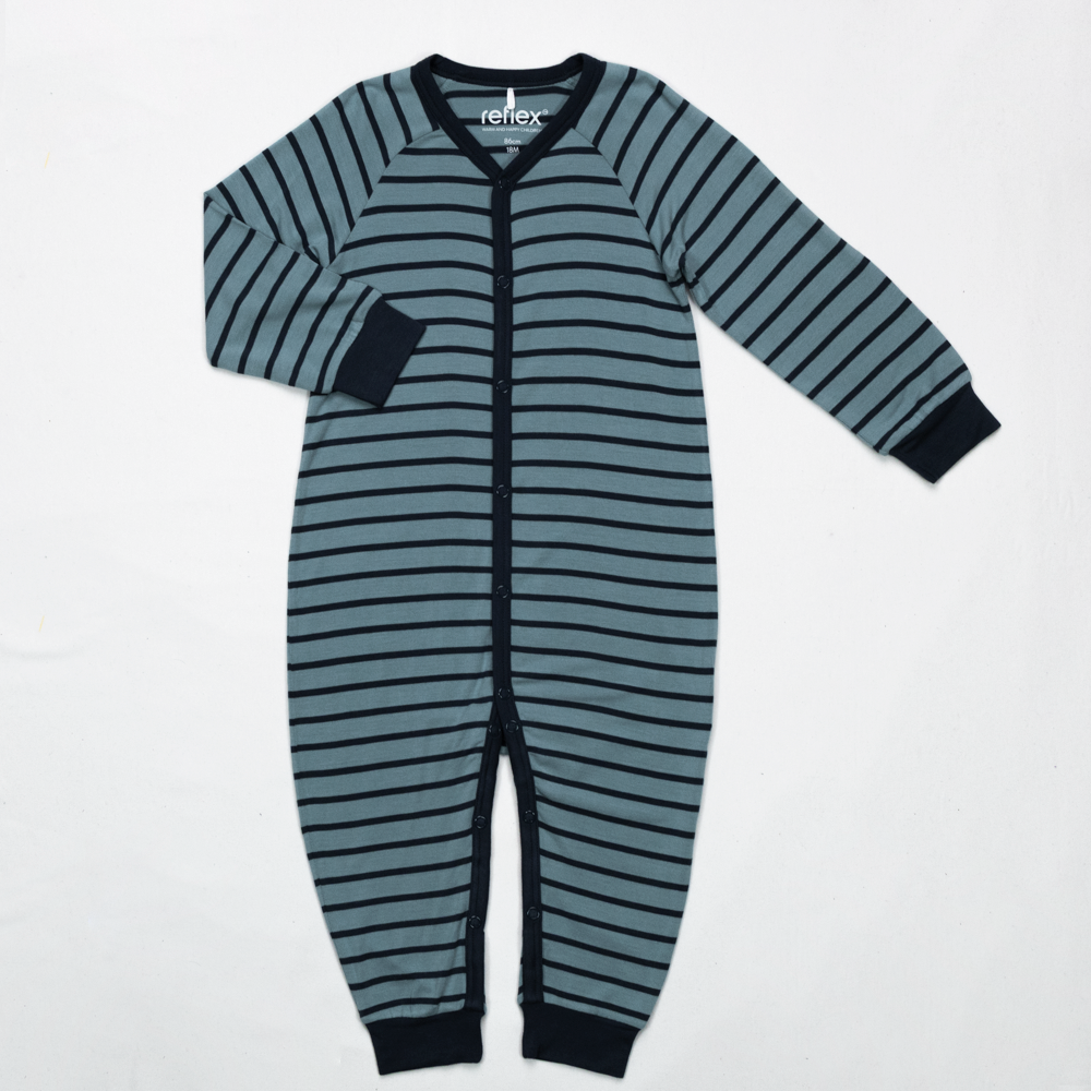 Linne bambus heldress Blå - 11047304-StoneBlue-56 cm - 1