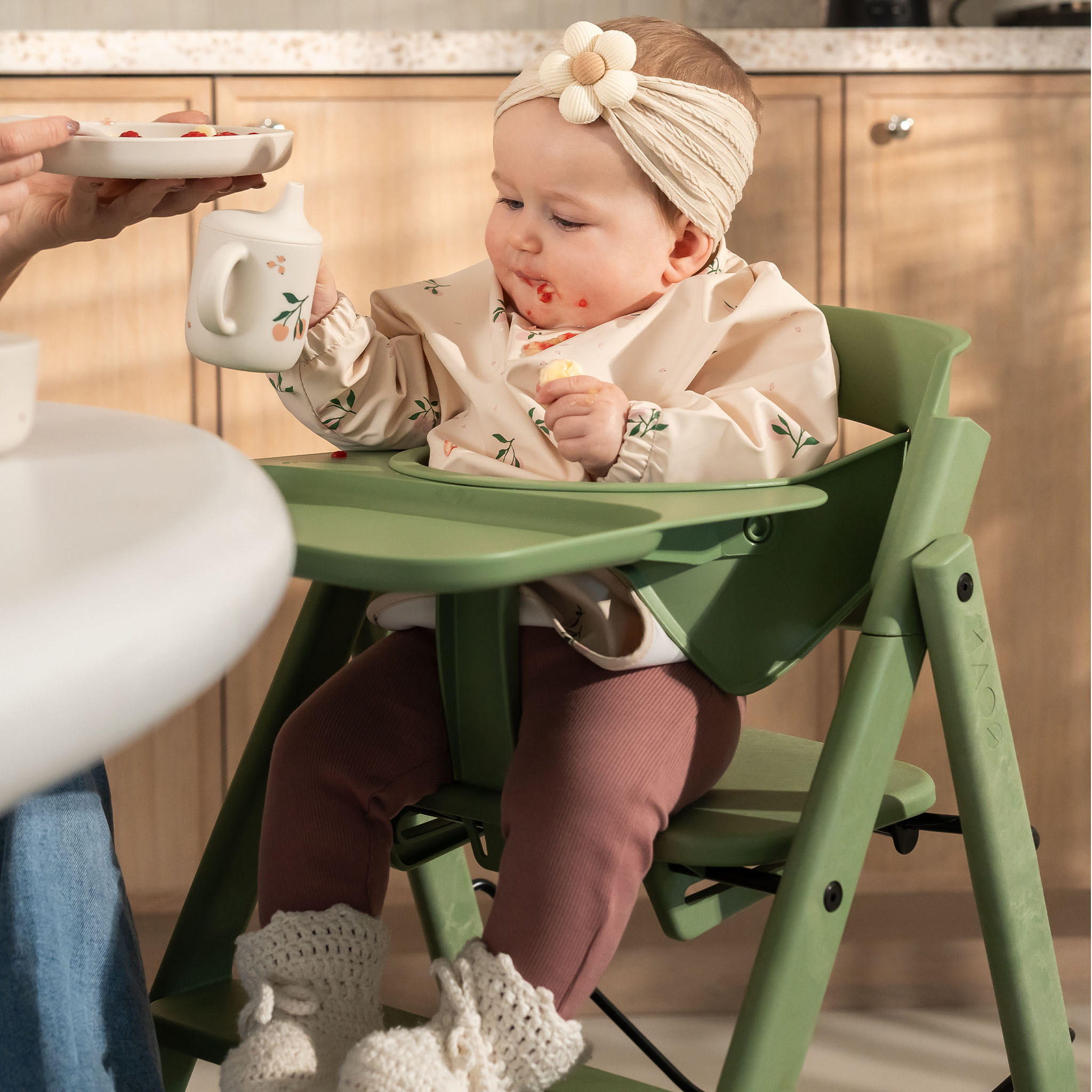 KLAPP® Sikkerhetsbøyle & spisebrett, mineralgreen