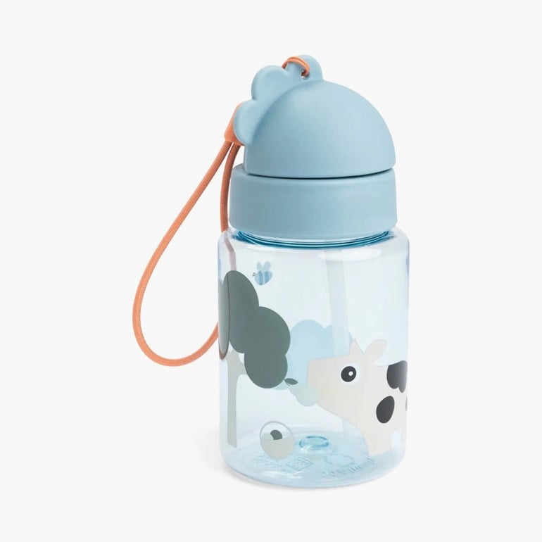 Deer Friends Drikkeflaske – Med sugerør og lokk Blå - 11047326-Blue-280ml - 1