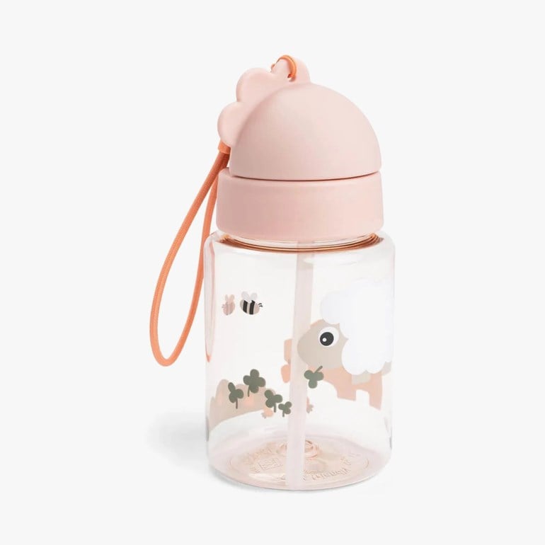 Deer Friends Drikkeflaske – Med sugerør og lokk Rosa - 11047326-Powder-280ml - 1