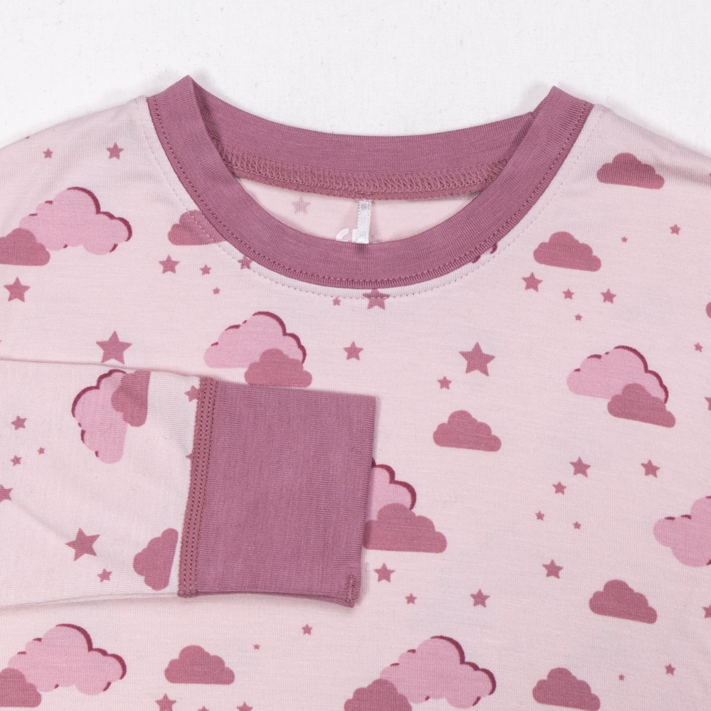 Linne bambus pysjamas, pinkcloud