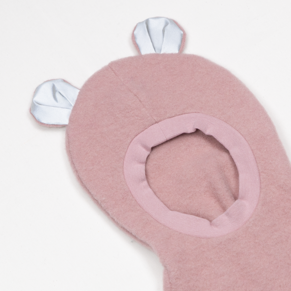 Tovdal balaclava  i tovet merinoull, blush