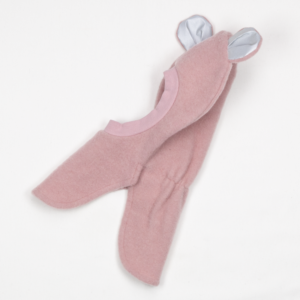 Tovdal balaclava  i tovet merinoull, blush