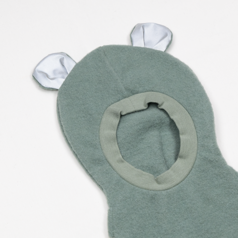 Tovdal balaclava  i tovet merinoull, olivegreen