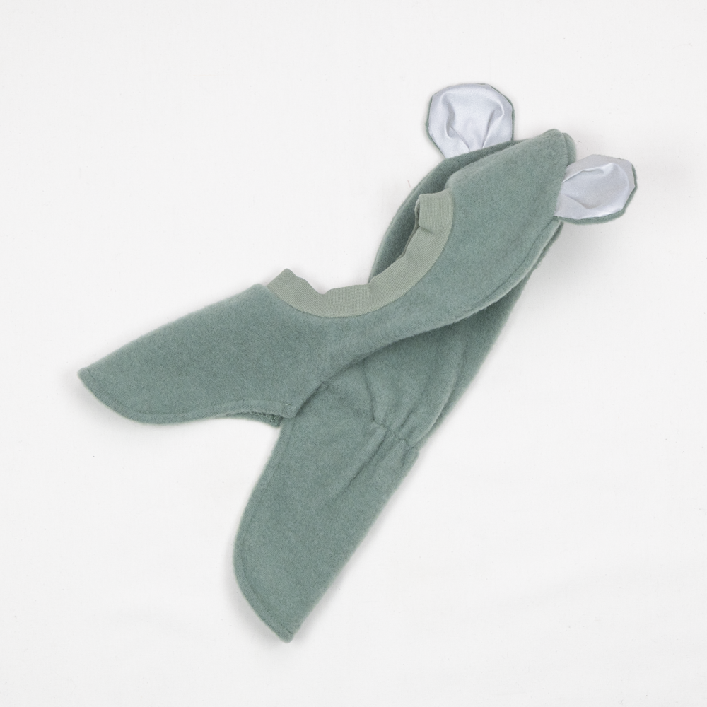 Tovdal balaclava  i tovet merinoull, olivegreen