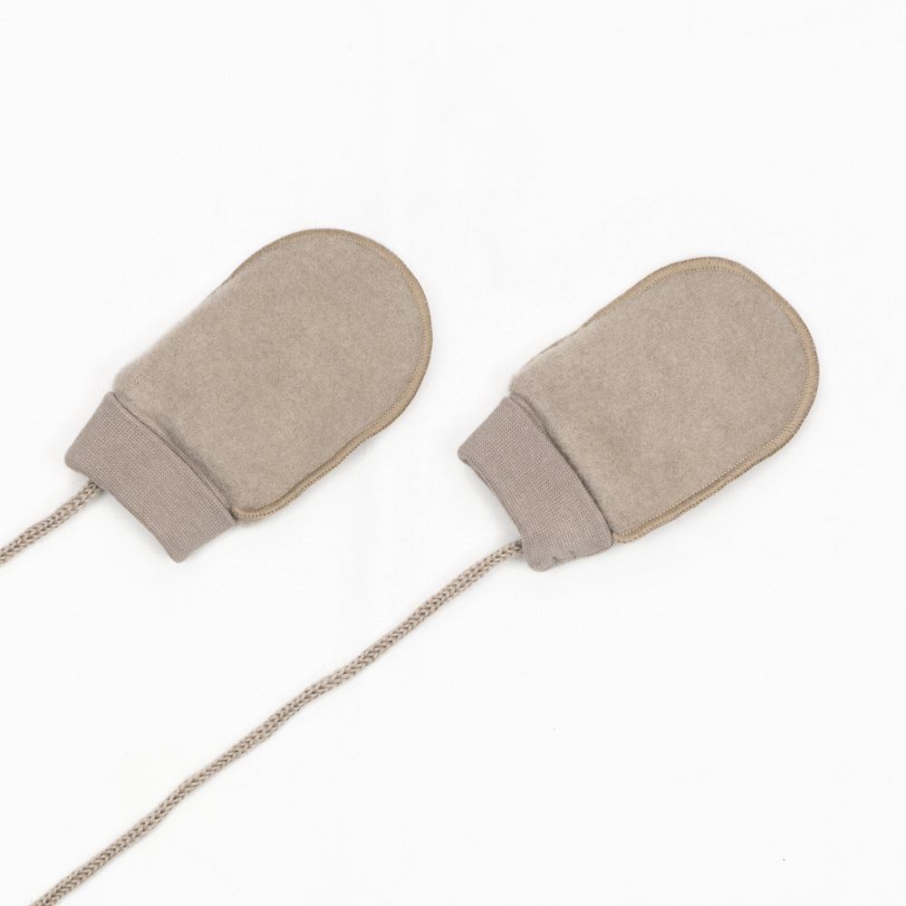 Tovdal votter i tovet merinoull, beige