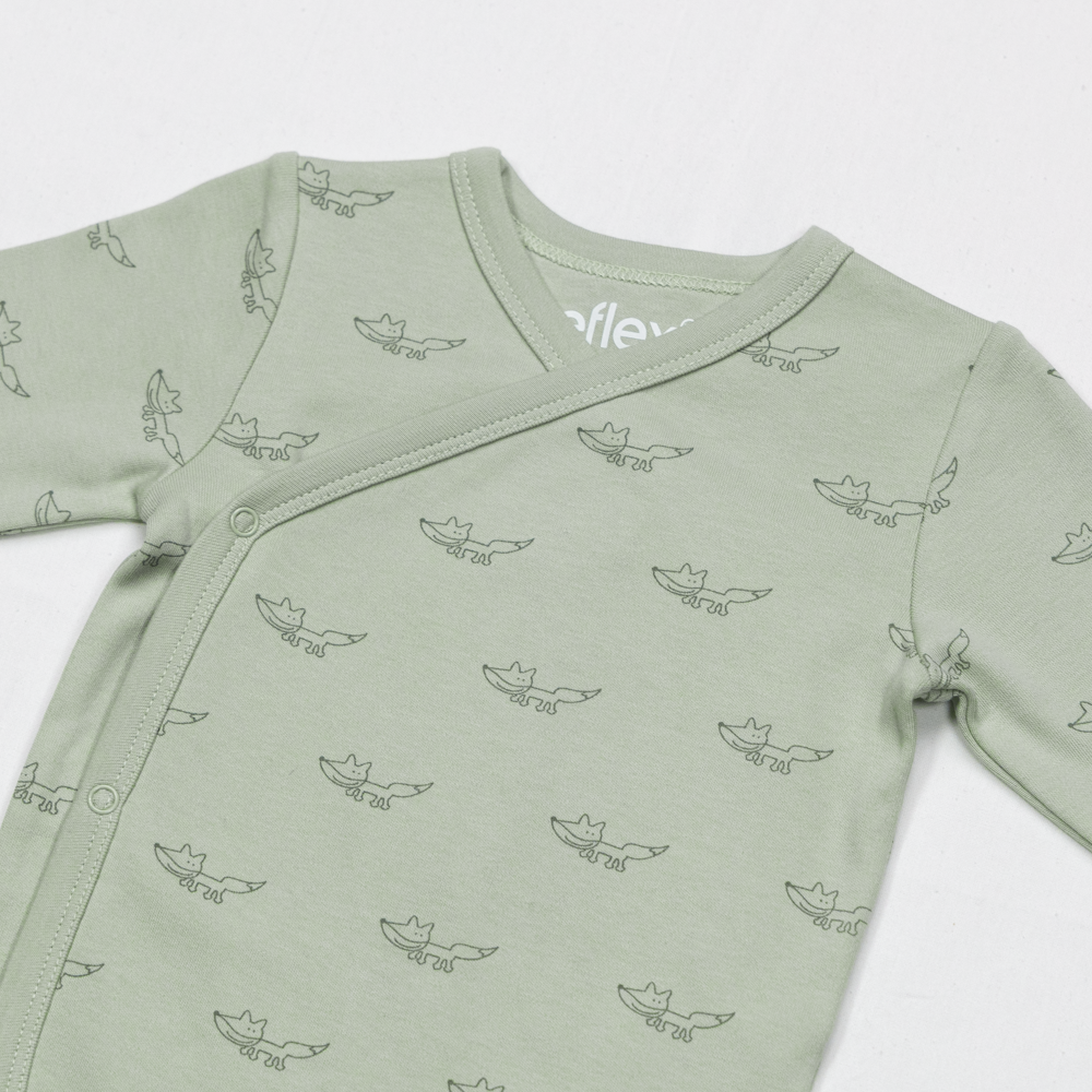 Lille trille omslagsbody, sagegreen