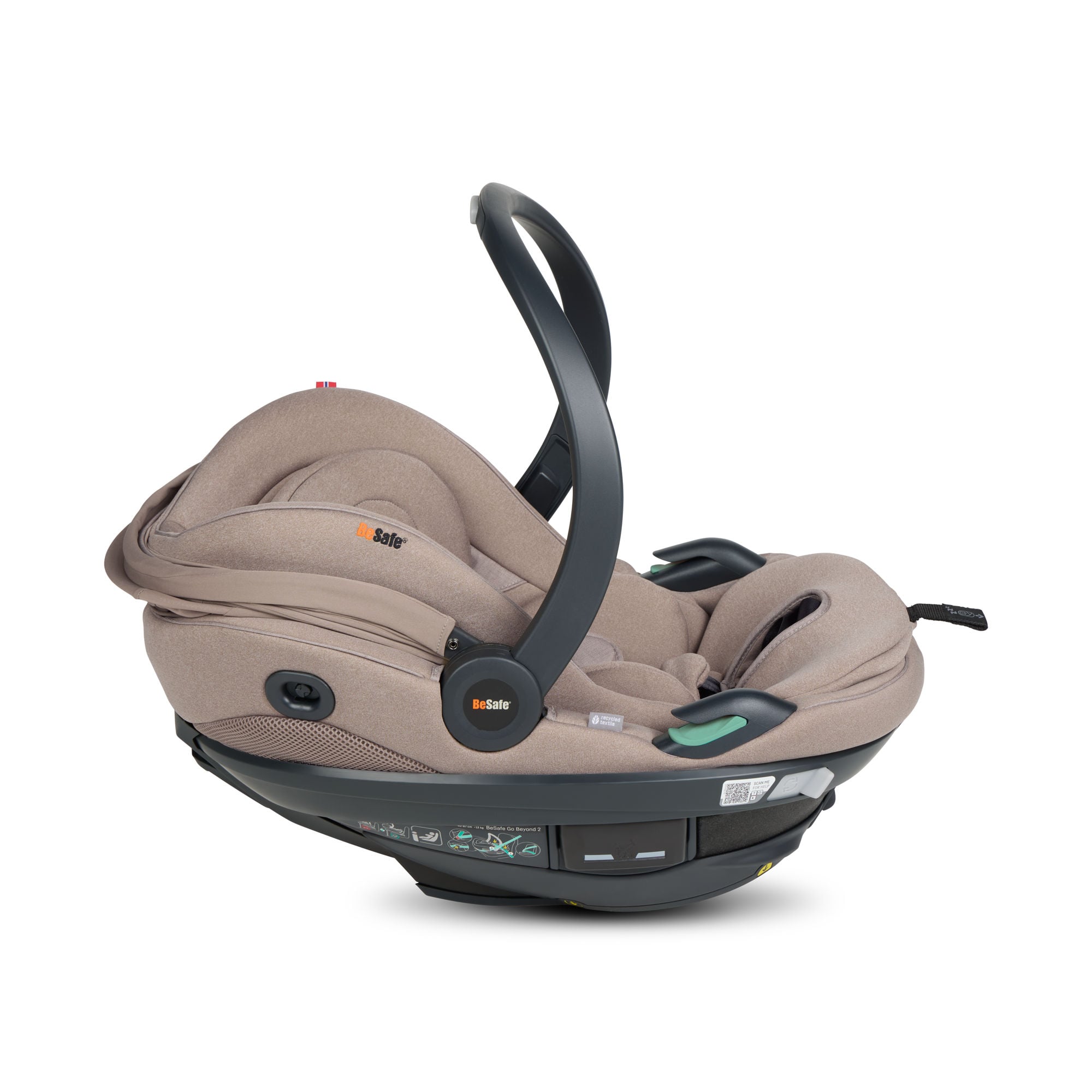 BeSafe Go Beyond 2 Babybilstol, Dark Sand Soft Breeze