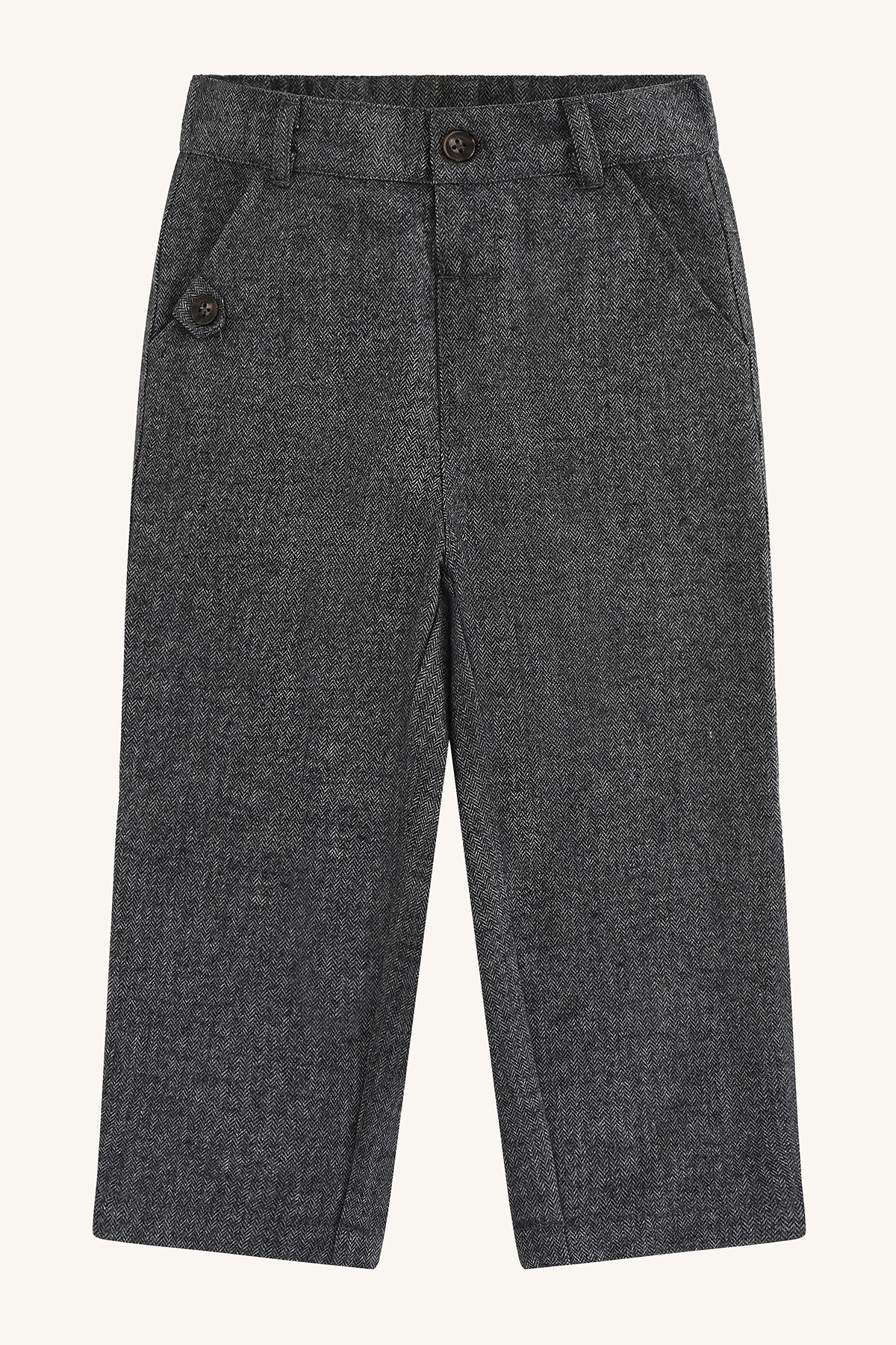 Hust & Claire Tage  Herringbone chinos Grå - 11047888-Grey Blend-98 cm - 1