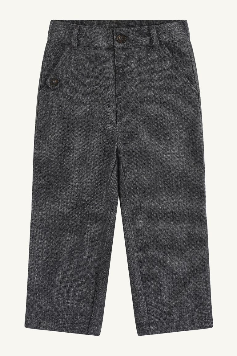 Hust & Claire Tage Herringbone chinos Grå - 11047888-Grey Blend-98 cm - 1