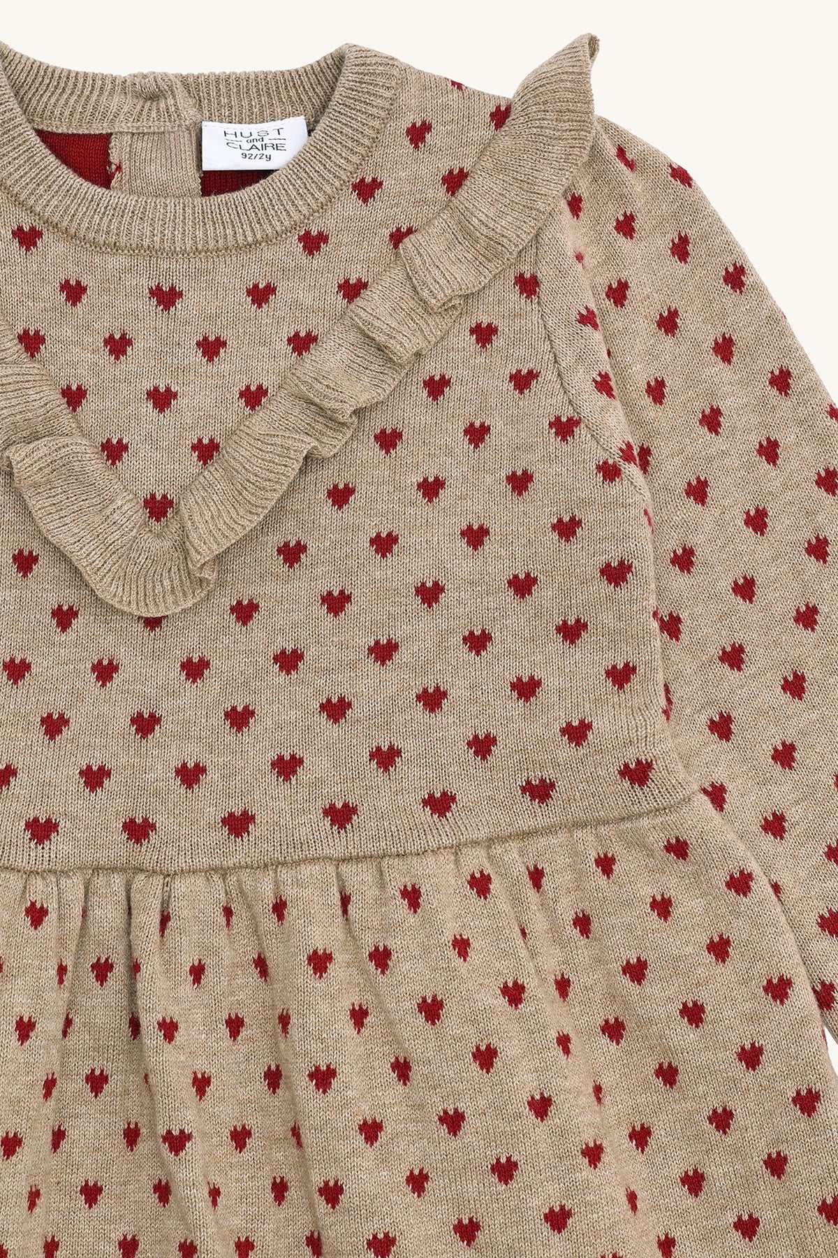 Hust & Claire Karina hearts kjole, biscuit