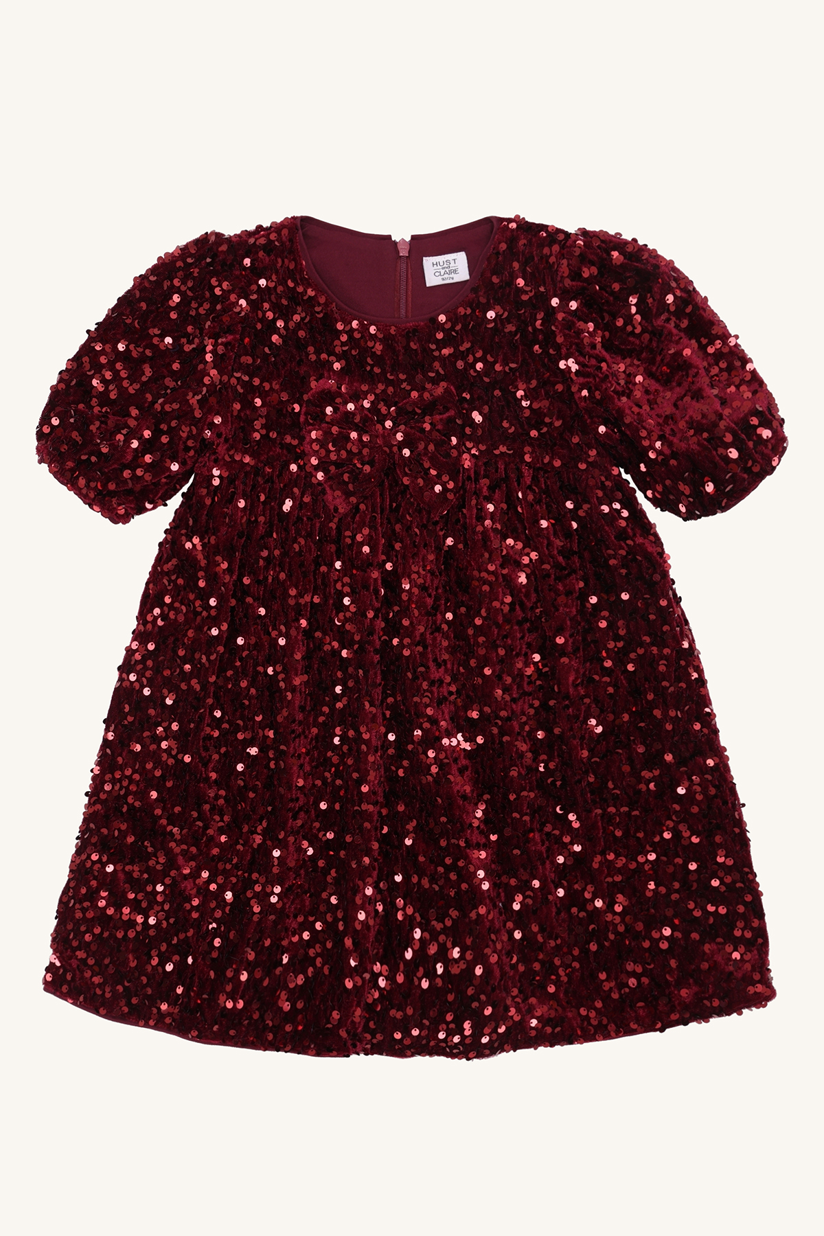 Hust & Claire Karoline Sequins kjole Rød - 11047891-New Maroon-116 cm - 1