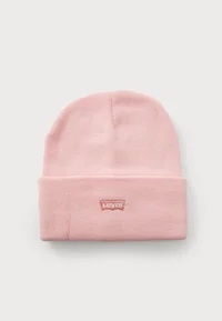 En lyserosa lue med en liten brodert logo på kanten, forfra.