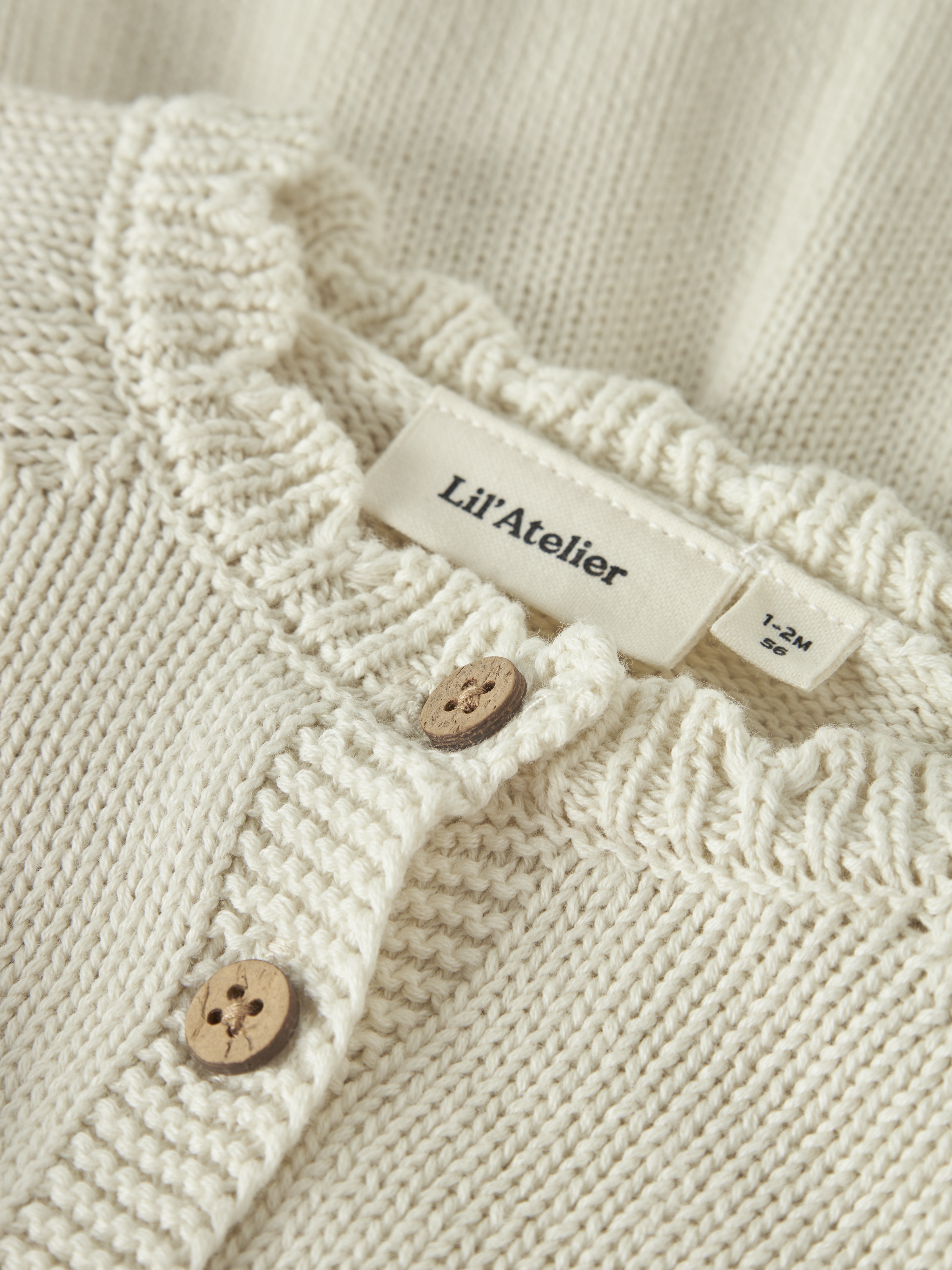 Lil Atelier Ramla strikket cardigan - baby, turtledove