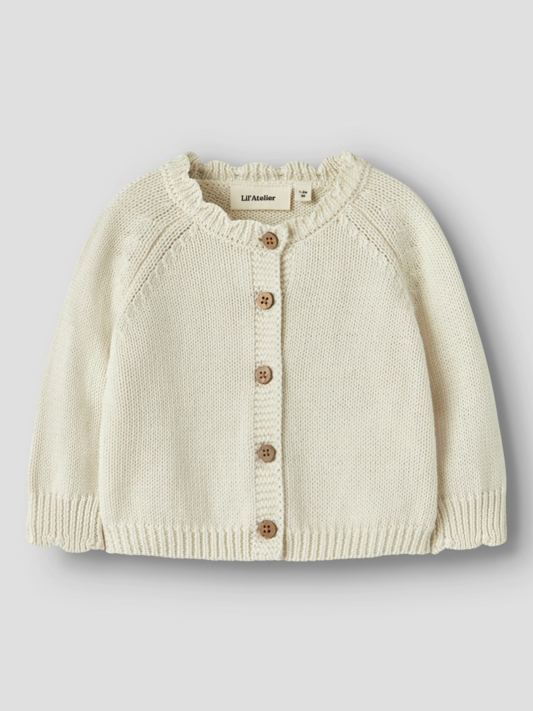 Lil Atelier Ramla strikket cardigan - baby Hvit - 11048170-Turtledove-56 cm - 1