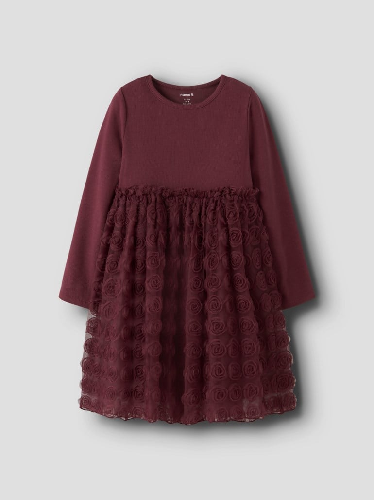 Name It Sykia kjole Rød - 11048281-burgundy-92 cm - 1