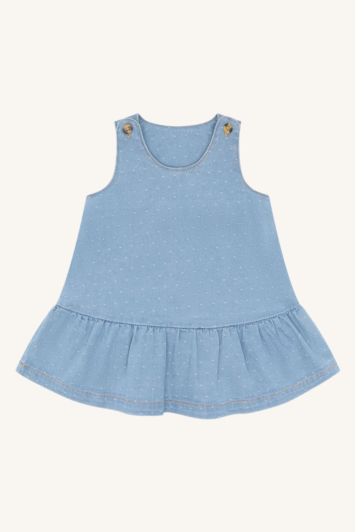 Hust & Claire Kis kjole - dotty Blå - 11048396-bluedenim-62 cm - 1