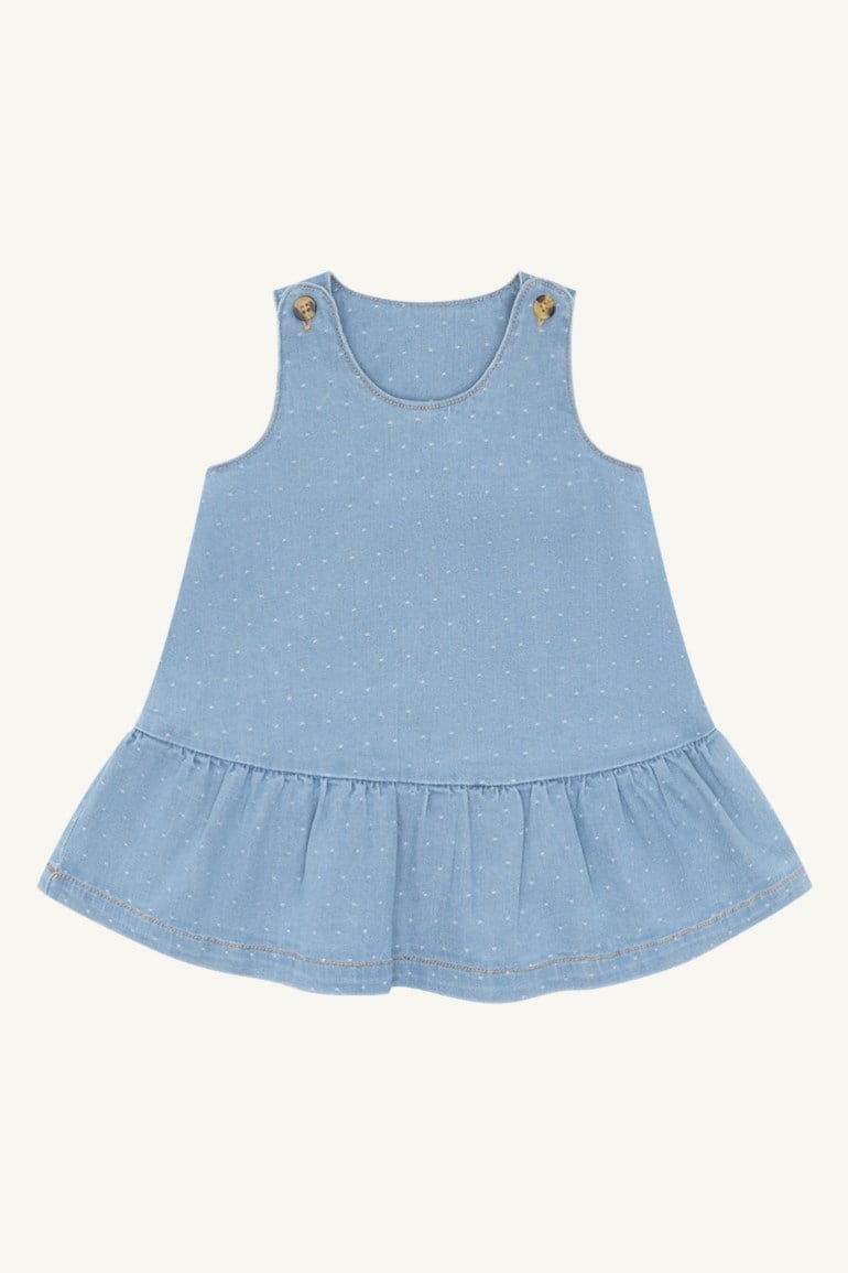 Hust & Claire Kis kjole - dotty Blå - 11048396-bluedenim-62 cm - 1