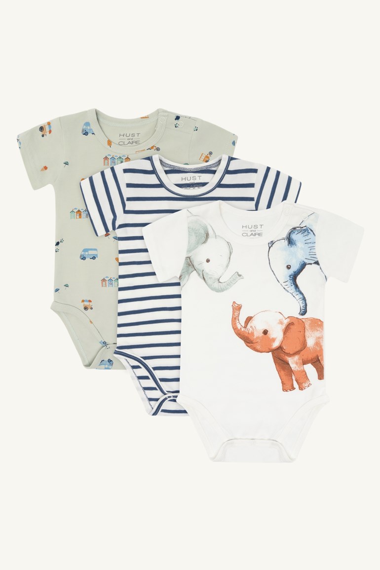 Hust & Claire Bertram 3pk body Grønn - 11048416-Greenfoam-68 cm - 1