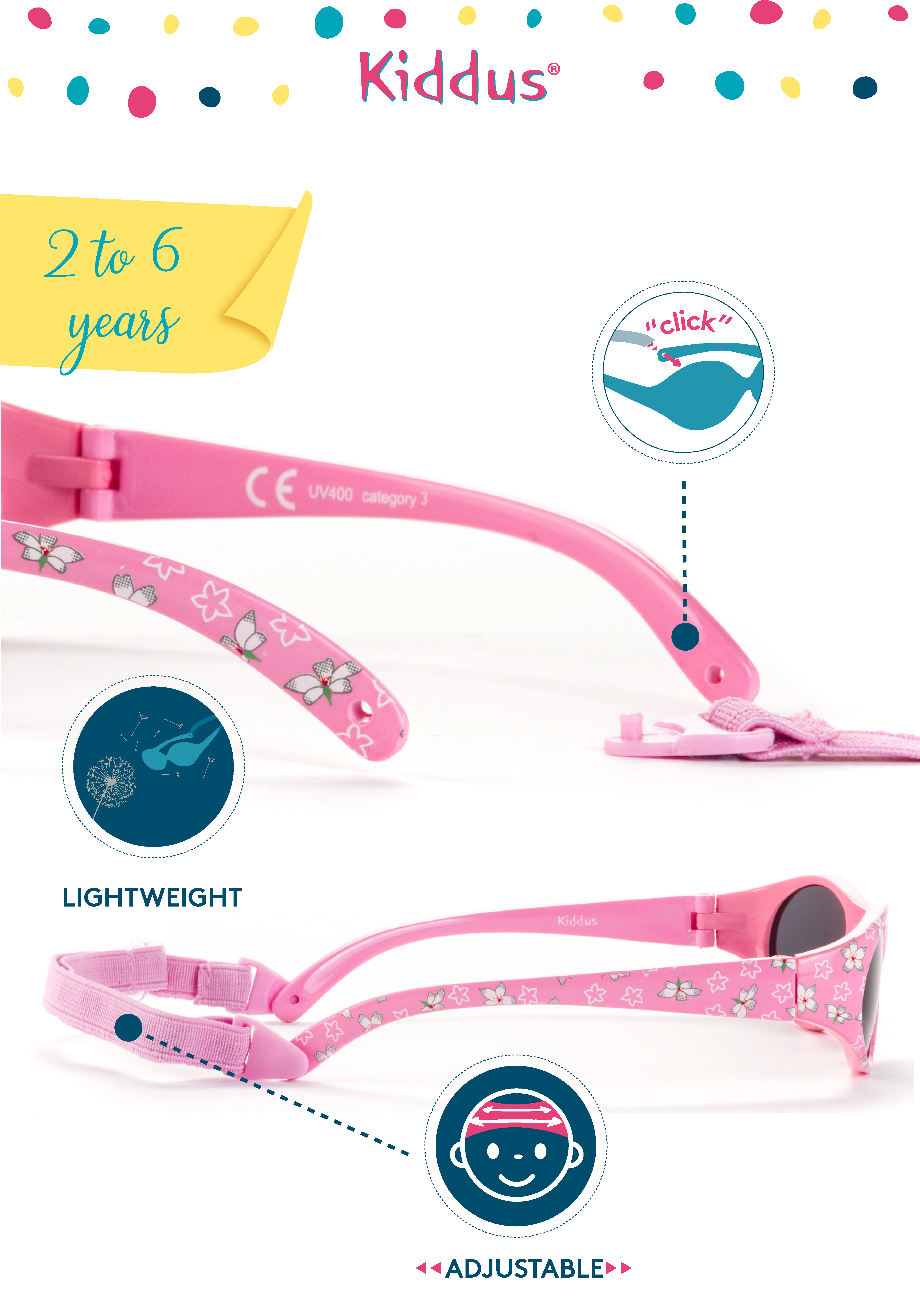 Solbriller Little Kids Surfer, pink