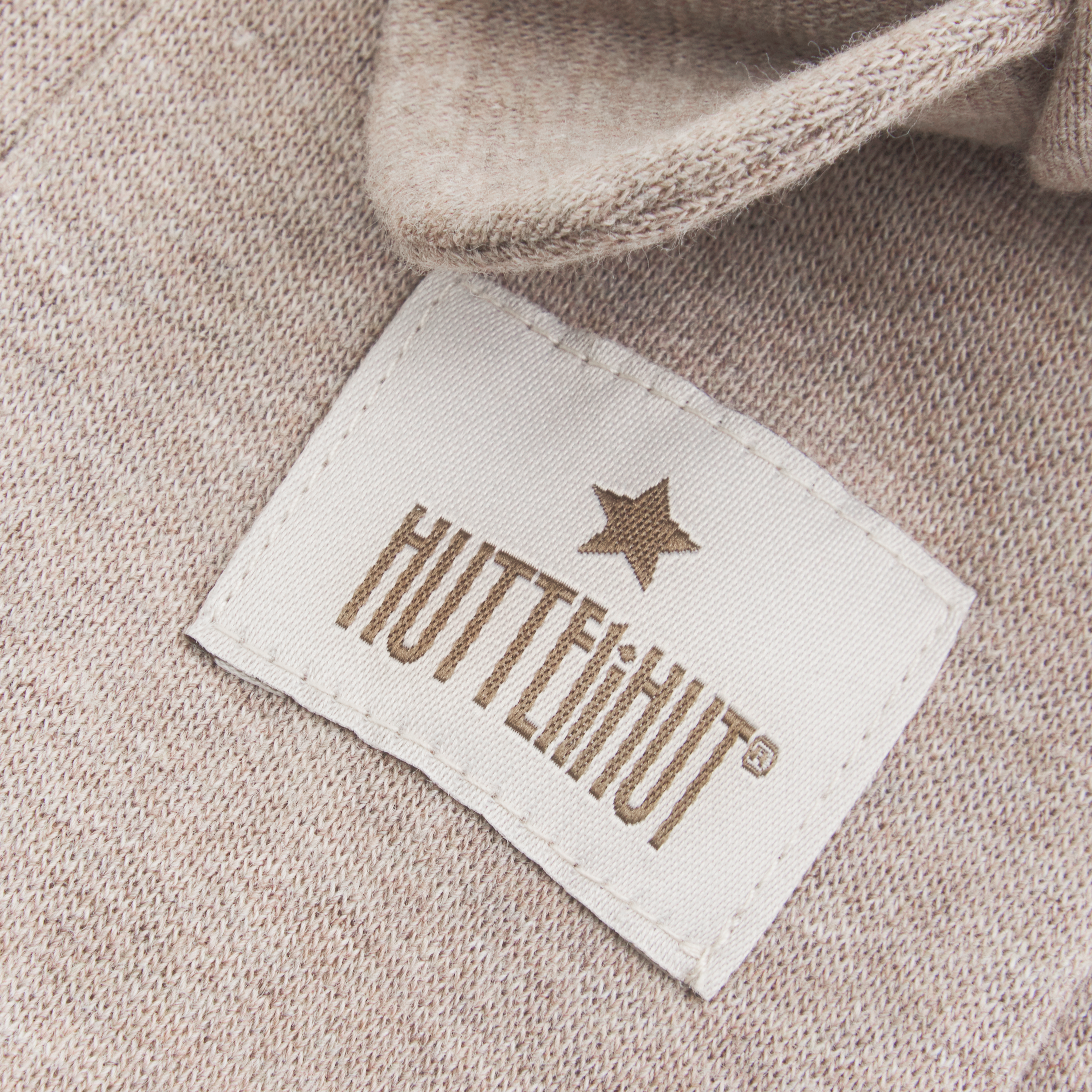 Huttelihut balaclava med bamseører, camelmelange