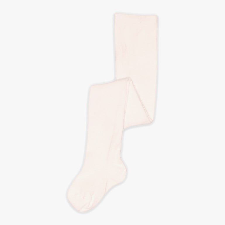 Lys rosa babystrømpebukse, brettet.