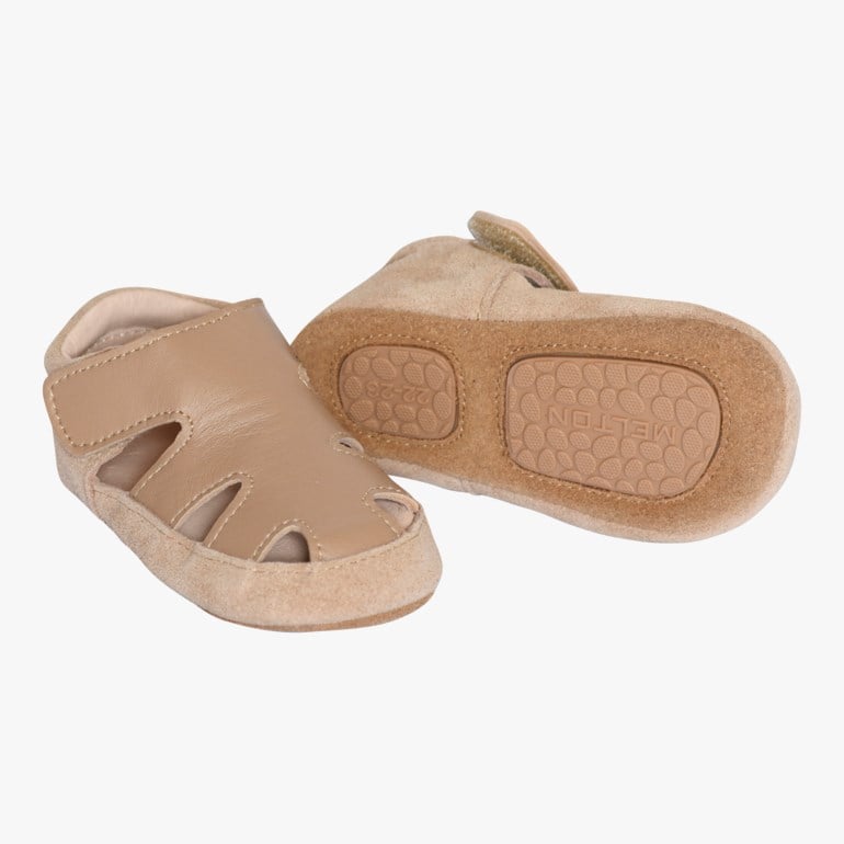Melton skinntøfler Brun - 11048751-DeserTaupe-16-19 - 1