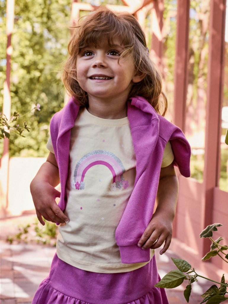 Name It Dottas t-skjorte Gul - 11049125-PearSorbet-92 cm - 1