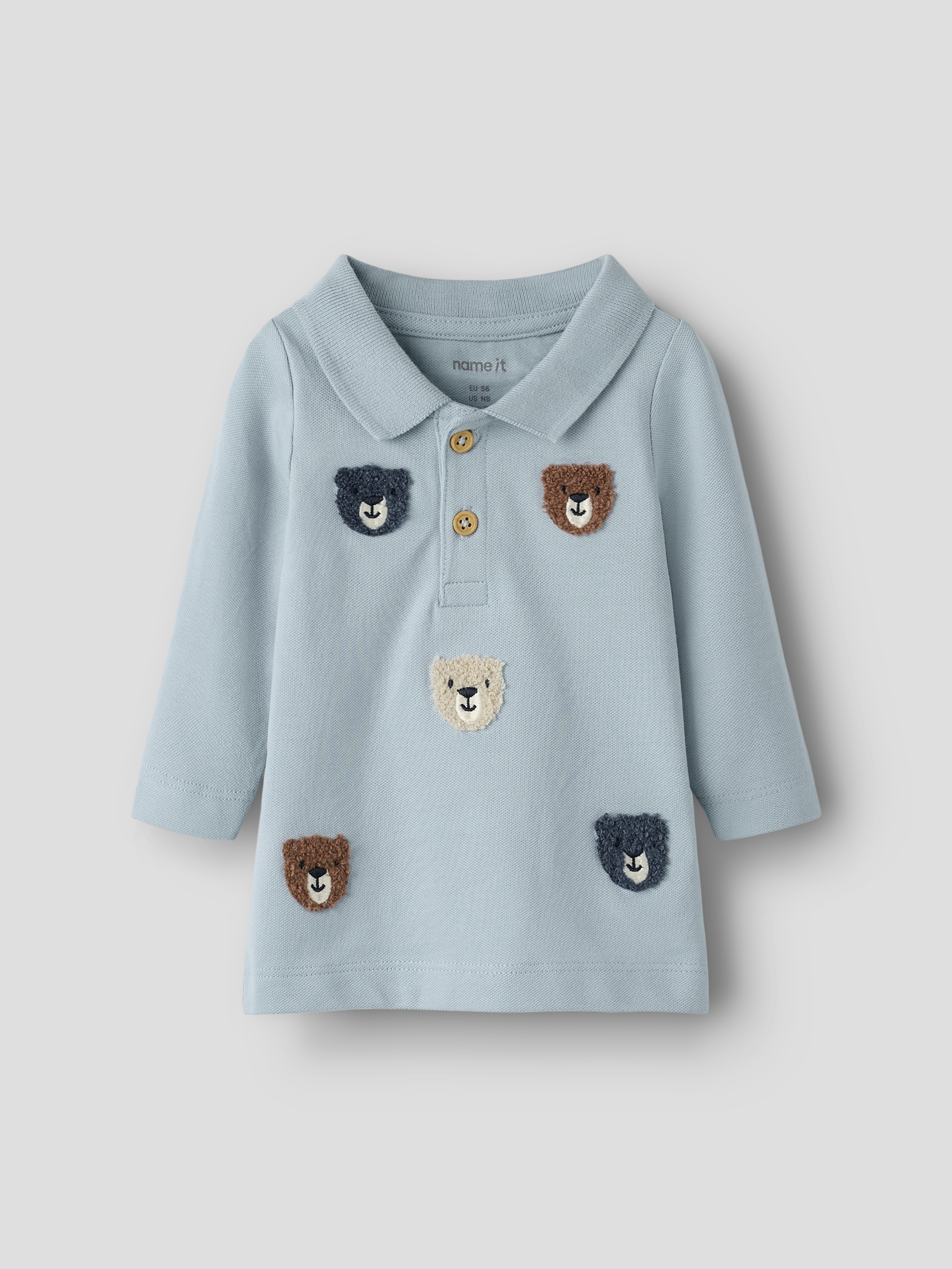 Name It Dieter polo t-skjorte Blå - 11049147-Blue Fog-50 cm - 1