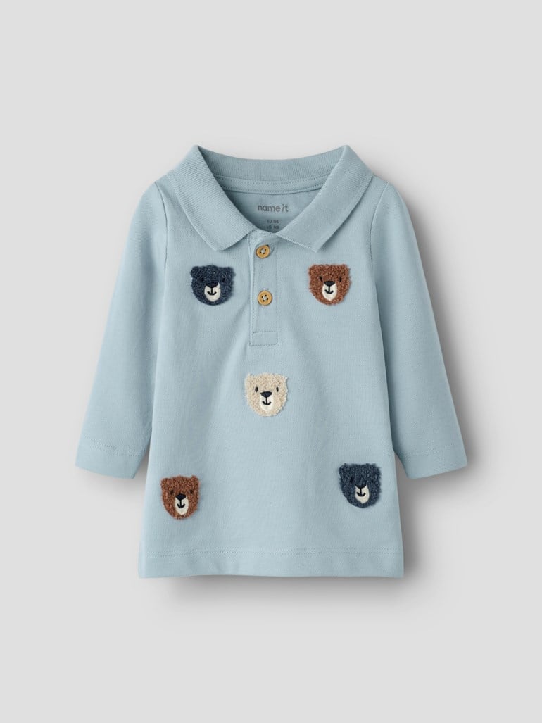 Name It Dieter polo t-skjorte Blå - 11049147-Blue Fog-50 cm - 1