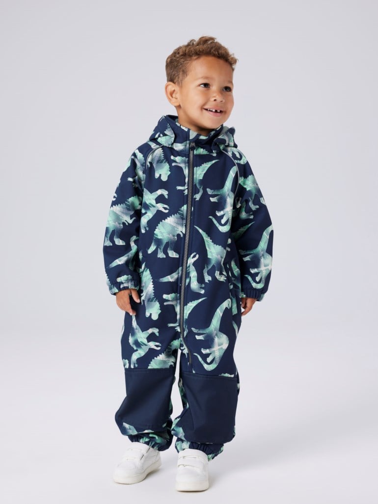 Name It Alfa08 softshelldress -Dino Blå - 11049159-DarkSapphi-86 cm - 1